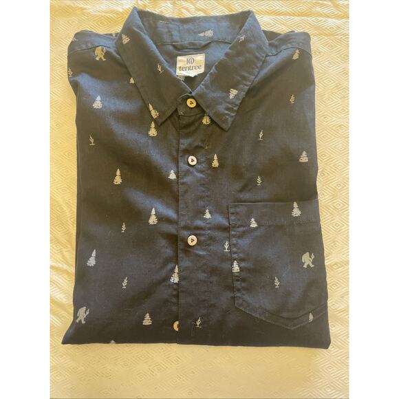 Tentree Men’s L Hemp Sasquatch Long Sleeve Shirt Classic Button Down Collar EUC - Picture 14 of 15